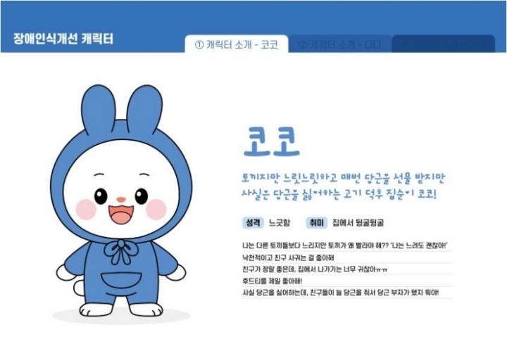  '장애인식개선' 캐릭터인 '코코'